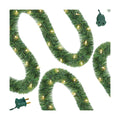 WATERGLIDE Lighted Christmas Green Garland 15FT, with Clear String Lights, Pre-lit Artificial Greenery Garlands, Plug in & Connectable Xmas Lights for Indoor Outdoor Holiday Party Decor
