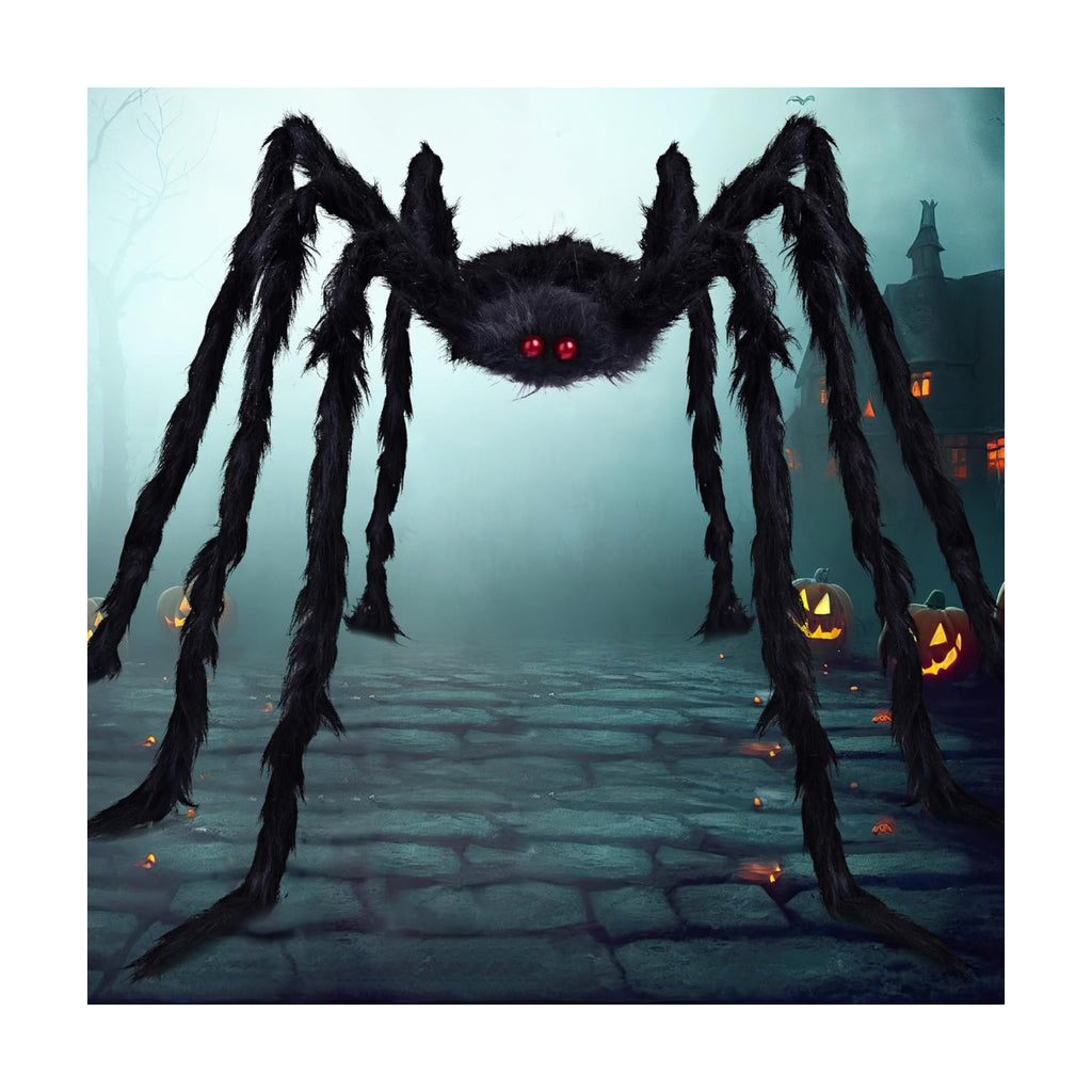 JOYIN 9 Ft Halloween Spider Outdoor Decorations, Giant Spider Scary Large Props, Halloween Lawn Porch Yard Garden Tree Decorations, Creepy Haunted House Party Supplies, and Indoor Outside Decor