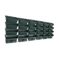 24 Pack Hanging Vertical Wall Planter,12.99inch Wall Mounted Planter for Patio Outdoor Decor,Home Army Green Plastic