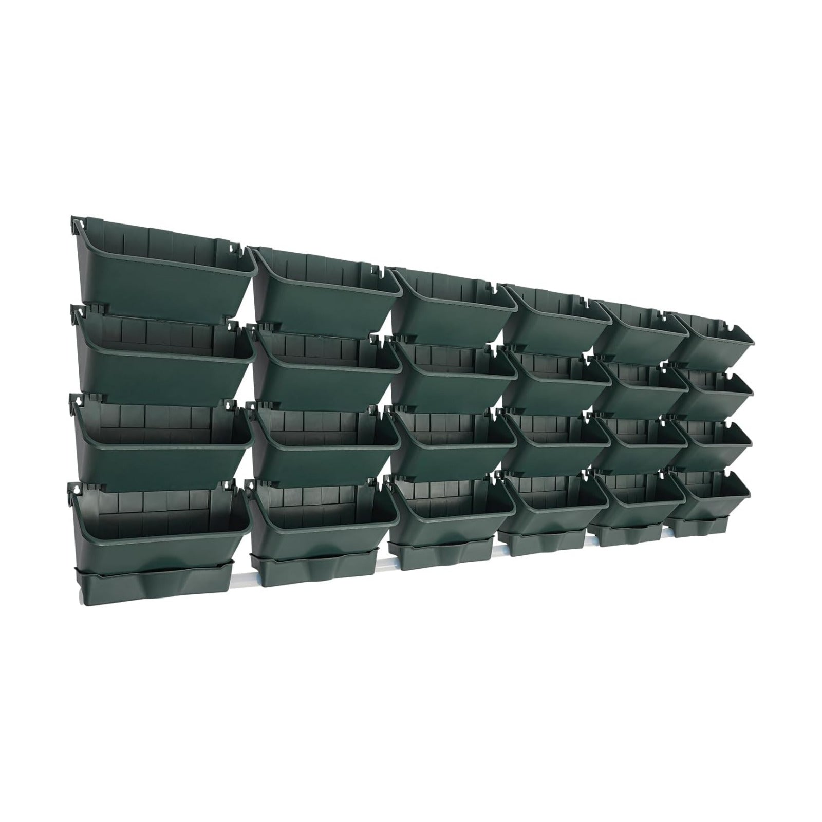 24 Pack Hanging Vertical Wall Planter,12.99inch Wall Mounted Planter for Patio Outdoor Decor,Home Army Green Plastic