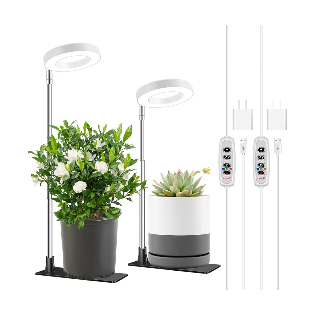 Aokrean Grow Lights for Indoor Plants, 3.5in Full Spectrum with Base 2 Pack