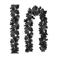CQURE Black Maple Leaf Garland, 2PCS Halloween Garland Maple Leaves Fall Leaves Hanging Vines Halloween Thanksgiving Decor for Home Table Front Porch