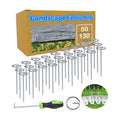 130Pcs Landscape Fabric Pins, Galvanized Circle Top Landscape Fabric Stakes | Not Easy to Bend 6-Inch Garden Staples
