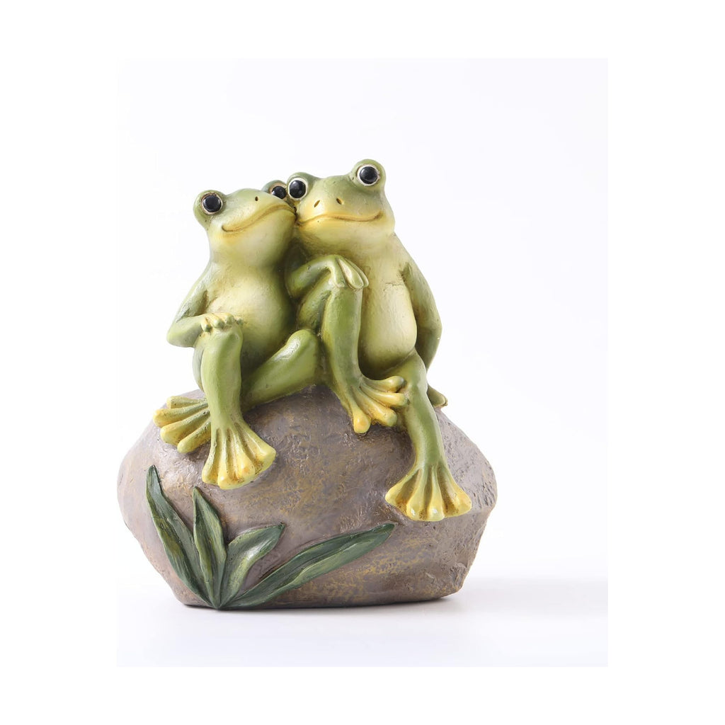 Resin Frog Garden Statue, Green Frog Figure for Outdoor Decor Yard and Garden Decoration Resin Sculpture (Art Deco)