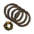 4 Pcs 8 Inch Natural Grapevine Wreaths, Hand-Woven Vine Branch Wreath, Rattan Wreath for DIY Crafts, Christmas Decorations, Home & Event Styling Party Wedding Decor