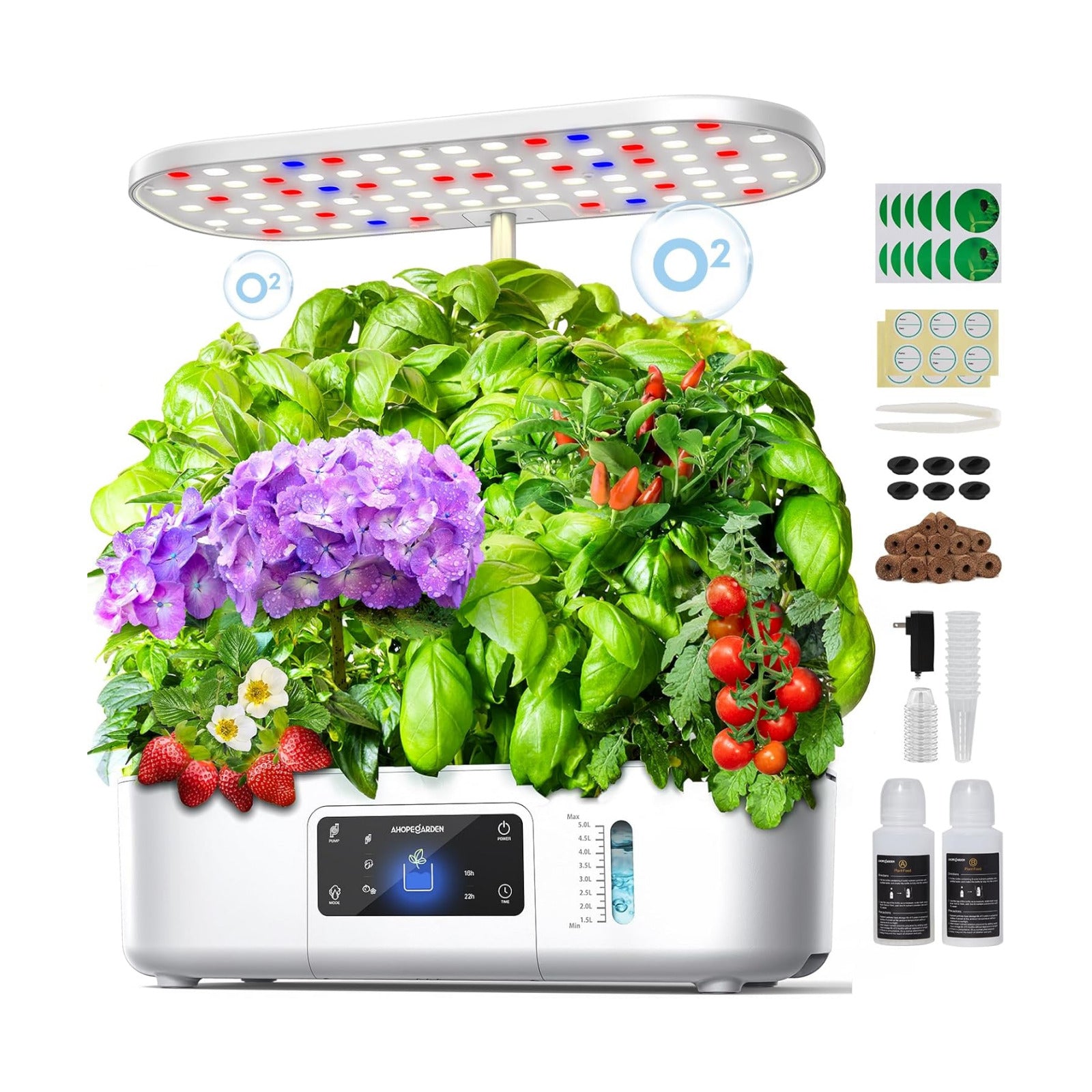 Ahopegarden Hydroponics Growing System: 12 Pods with Touch Control Panel | Indoor Herb Garden with Grow Light