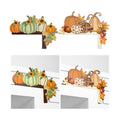 Cinnvoice 2 Pcs 7" x 9.8" Wooden Fall Pumpkin Door Corner Decor