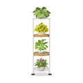 LASZOLA Plant Stand Tall Flower Holder for Indoor Corner, 4 Tier White | Heavy Duty Metal Vertical Multi Level Shelf