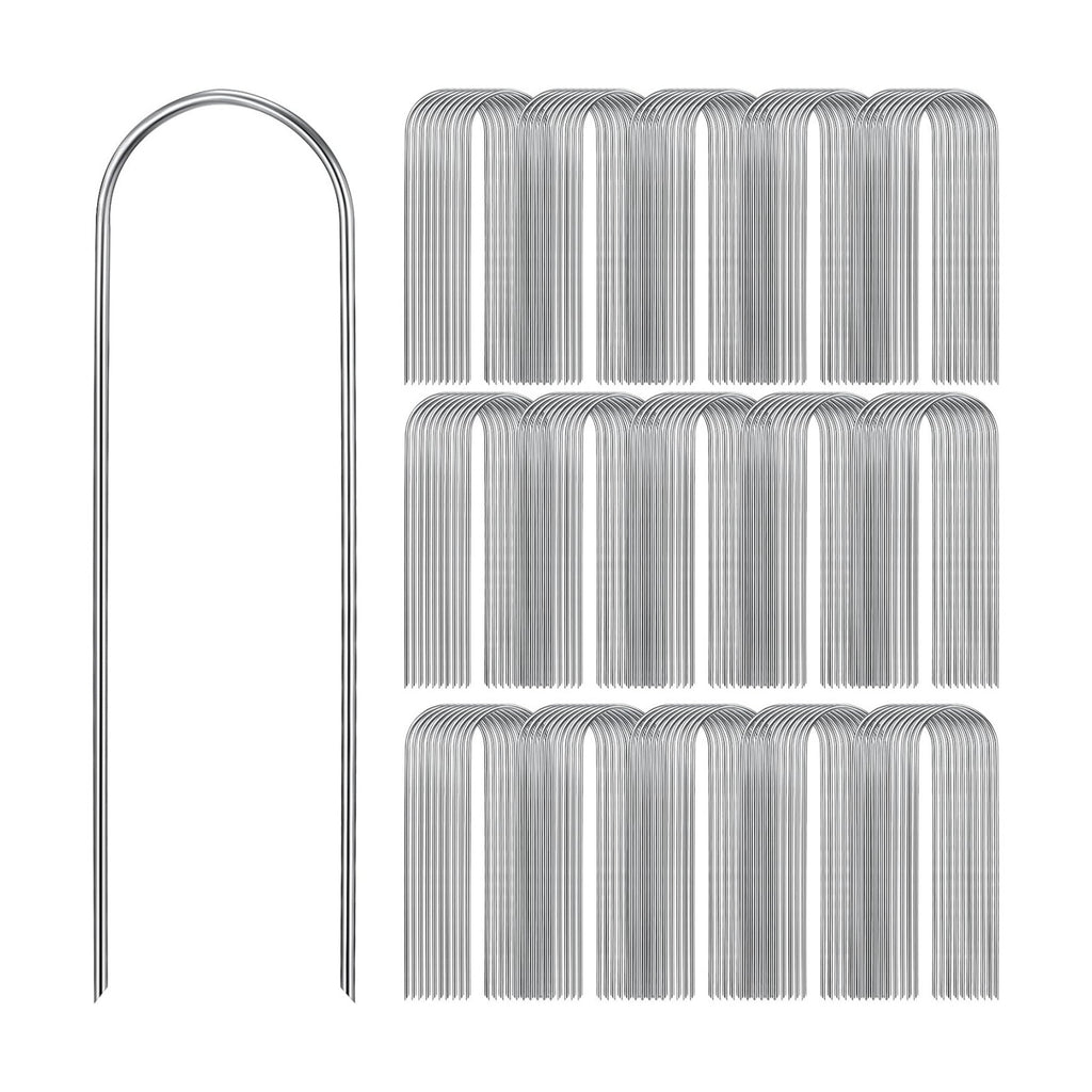 Tandefio 200 Pack Drip Irrigation Tubing Stakes 6 Inch Garden Pins Landscape Staples Securing Pegs Galvanized Lawn Yard