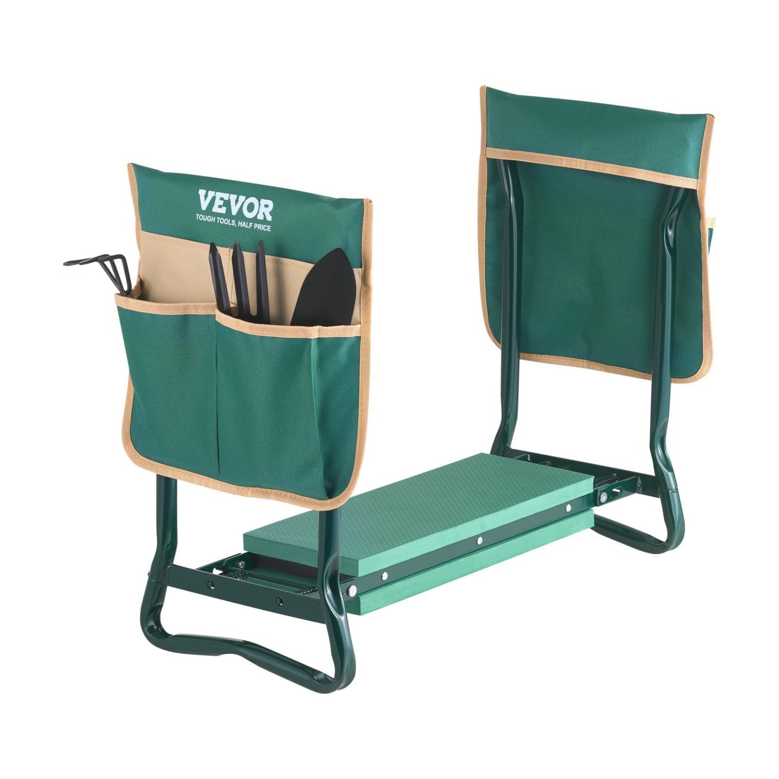 VEVOR Garden Kneeler and Seat Heavy Duty, Kneeling Bench for Gardening | Portable Garden Stool with Kneeling Pad and 2