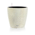 Dexceder 15x14 Self Watering Planter with Wheels (White Gold Crackle)