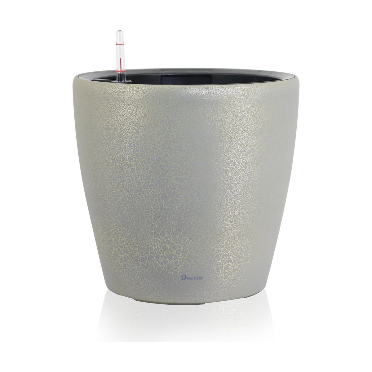 Dexceder 13x12 Self Watering Planter with Wheels (Grey Gold Crackle)