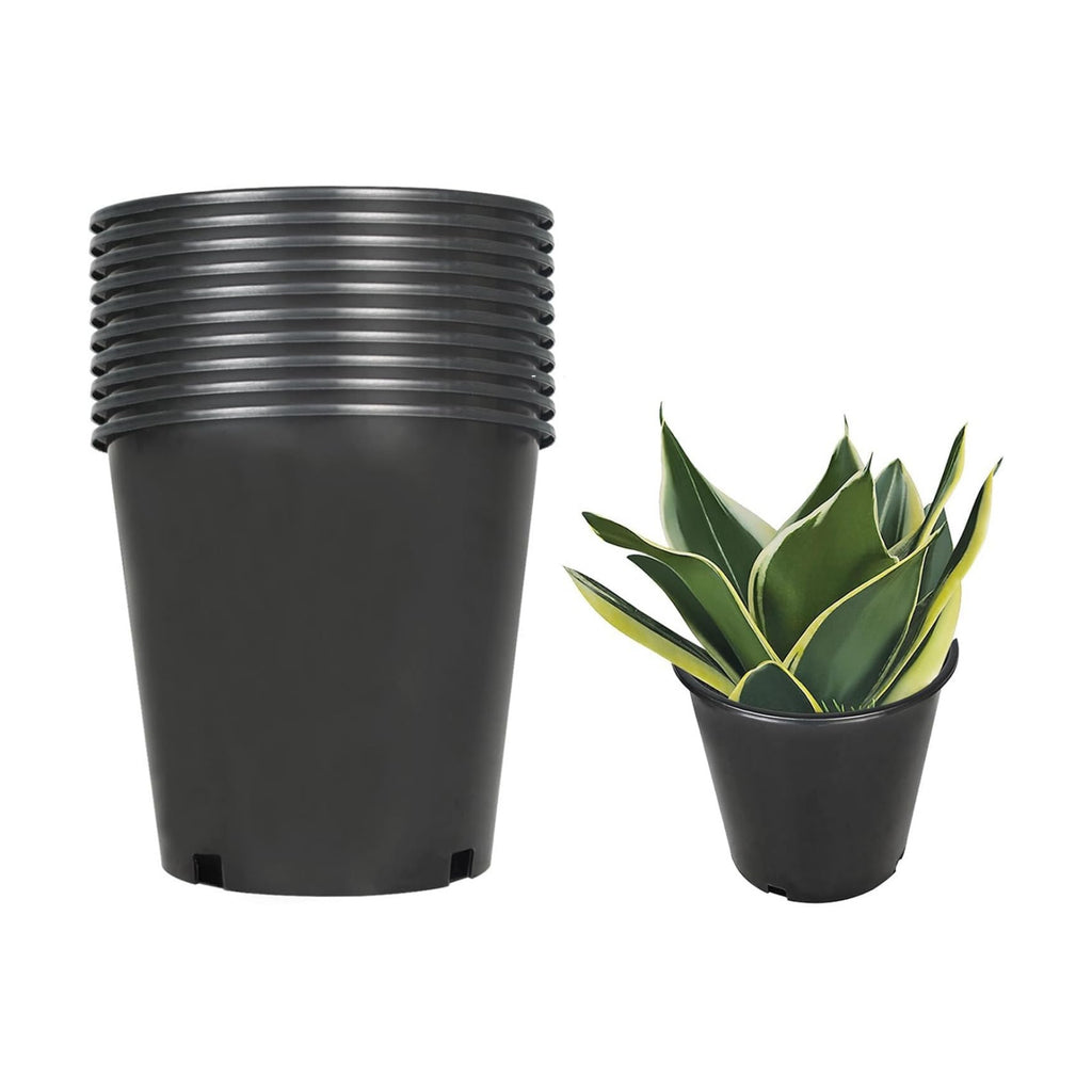 findmall 10 Pack 2 Gallon Nursery Pots 2 Gallon Premium Nursery Plastic Planter Flower Herb Vegetable Garden Grow Pots