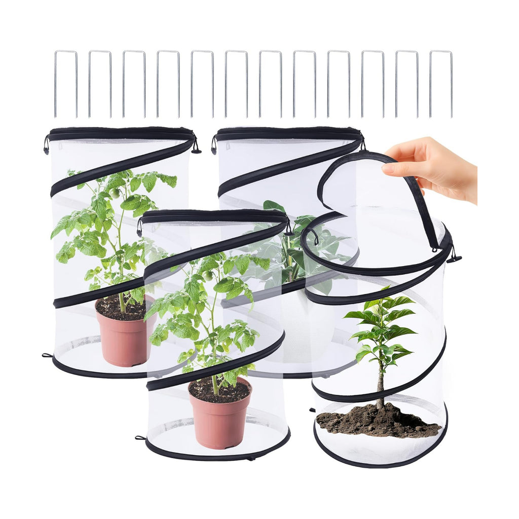 Plant Covers from Animals 20" H X 13" D, 4 PCS Garden Covers Cloches to Keep Animals Out for Outdoor Plants Protectors