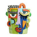 Mint Green Abstract Face Planter Pot/Picasso Flower Pot, Unique Head Planters for Indoor Plants, Abstract Face Decor
