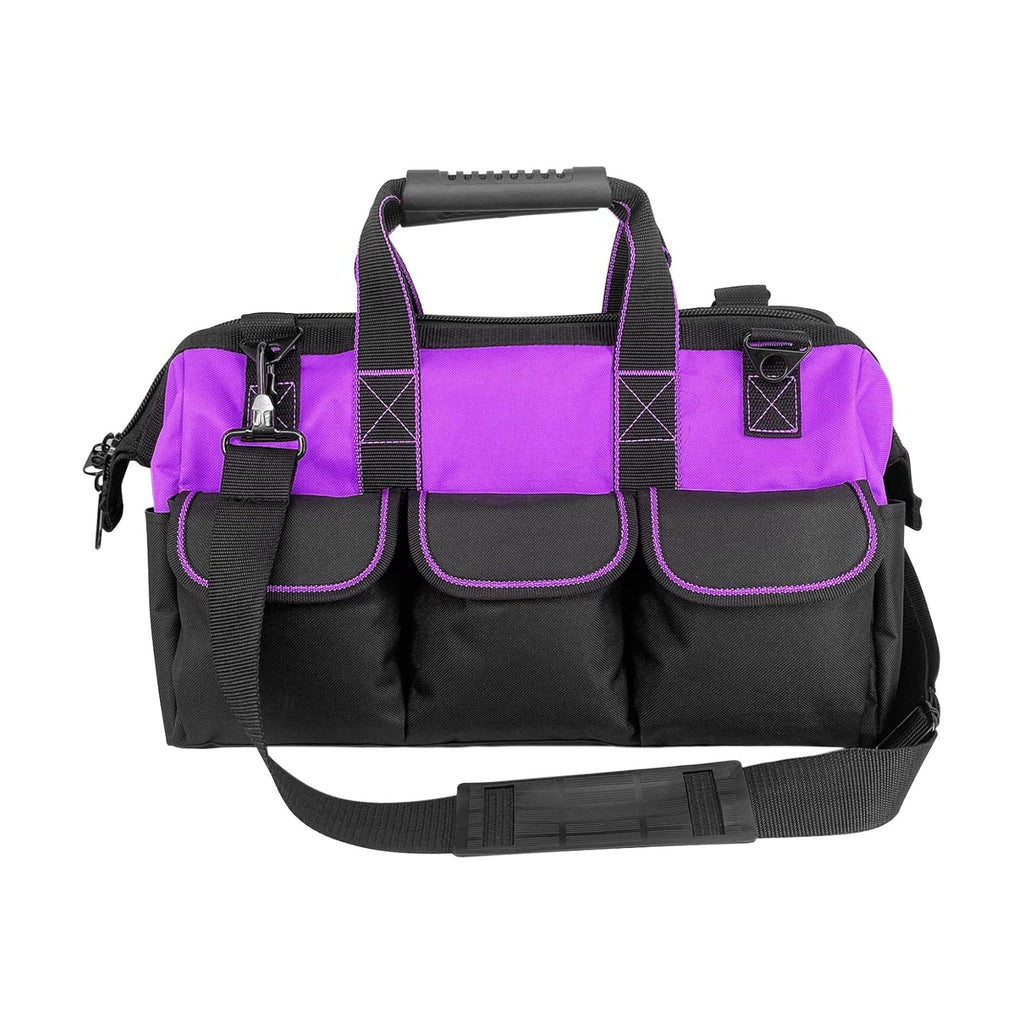 Women Heavy Duty Tool Bag with Molded base,Garden Storage Organizer for Tools,16 x 7.5 x 10.5 inches,600D Polyester