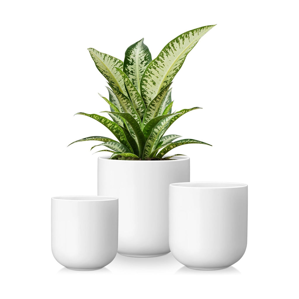 vancasso Ceramic Plant Pots, 4+5+6 inches, Set of 3, Planters with Drainage Hole, Flower Pots Planters Pots for Indoor
