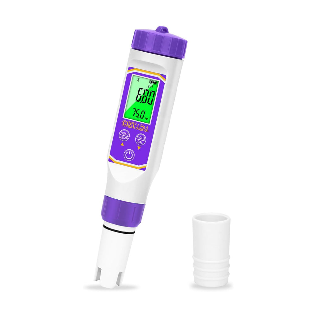 Smart pH Meter for Water pH and EC Meter for Hydroponics Nutrients | 4 in 1 Digital pH and PPM Tester for Reservoir
