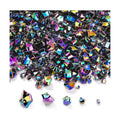 Syhood 570 Pcs Iridescent Black Acrylic Gems Halloween Plastic Crystals