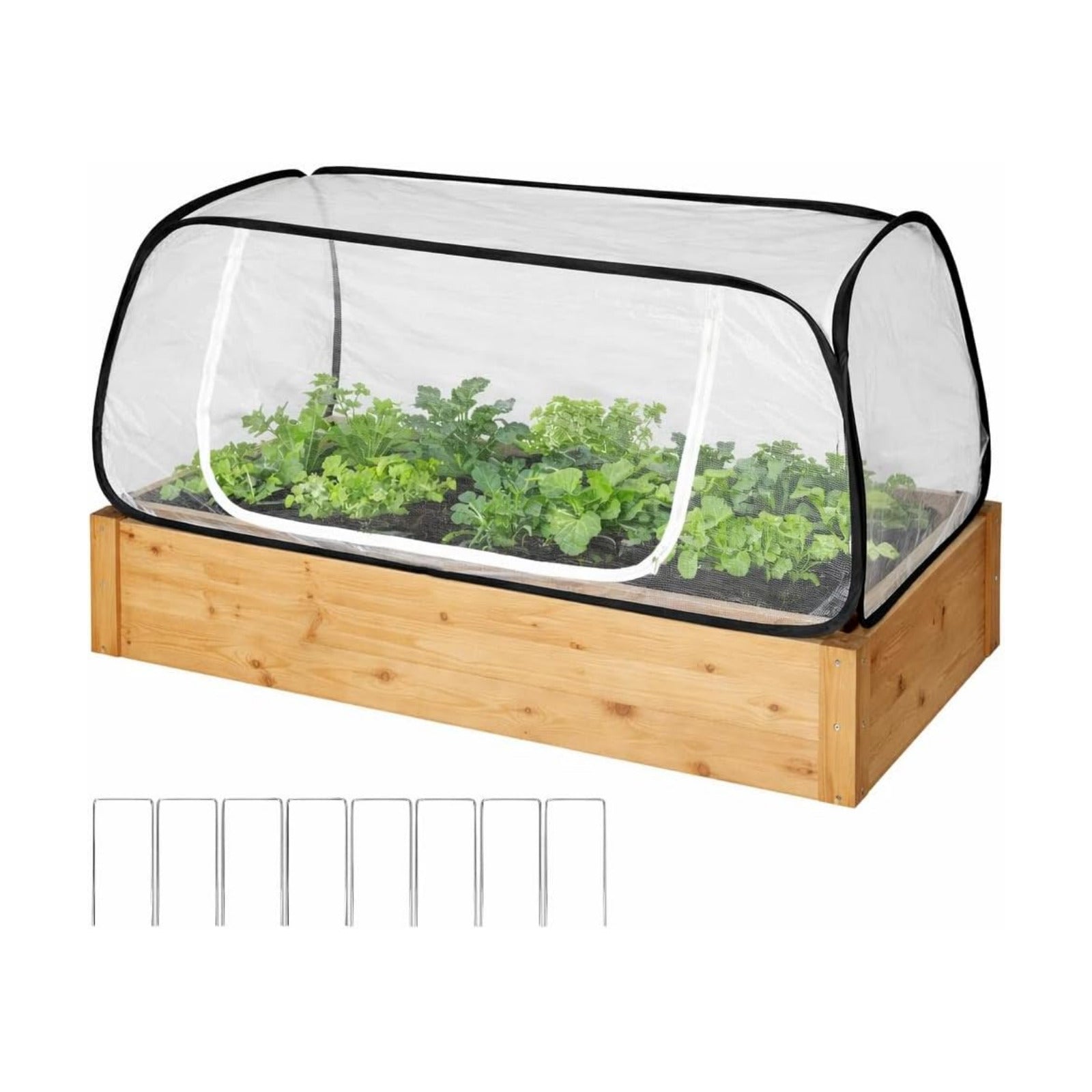 Pop Up Raised Garden Bed Cover -45''x22''x18'' Instant Plant Protection Against Bird, Pests & Squirrel，Plant Net Cover