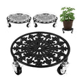 2 Pack Plant Caddy with Wheels 11 Inch Rolling Plant Stand for Large Plants Heavy Duty Plant Rollers Metal Plant Dolly
