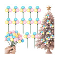 Syhood 12 Sets 7.9 Inch Pastel Christmas Ball Picks and Sprays Decor