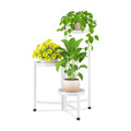 iDavosic.ly Plant Stand Indoor Outdoor, 3 Tier Metal Corner Shelf, White | Tiered Flower Display Holder, Folding Multi