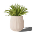16" Pear-Shaped Fluted Planter - Handmade Fiberglass Composite | Handmade pear-shaped fluted fiberglass composite with