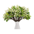 SHACOS Artificial White Berry Stems 20 PCS Pack Fake Berries Branches Spray with Green Leaves 9.8 inch Small Berry Picks for Christmas Decorations Crafts Filler Holiday Home Decor, White