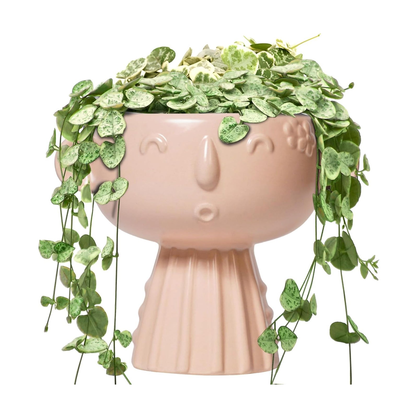 Face Flower Pots - 7 Inch Ceramic Pots for Plants Indoor Outdoor, Decorative Head Planter, Small Cute Succulent