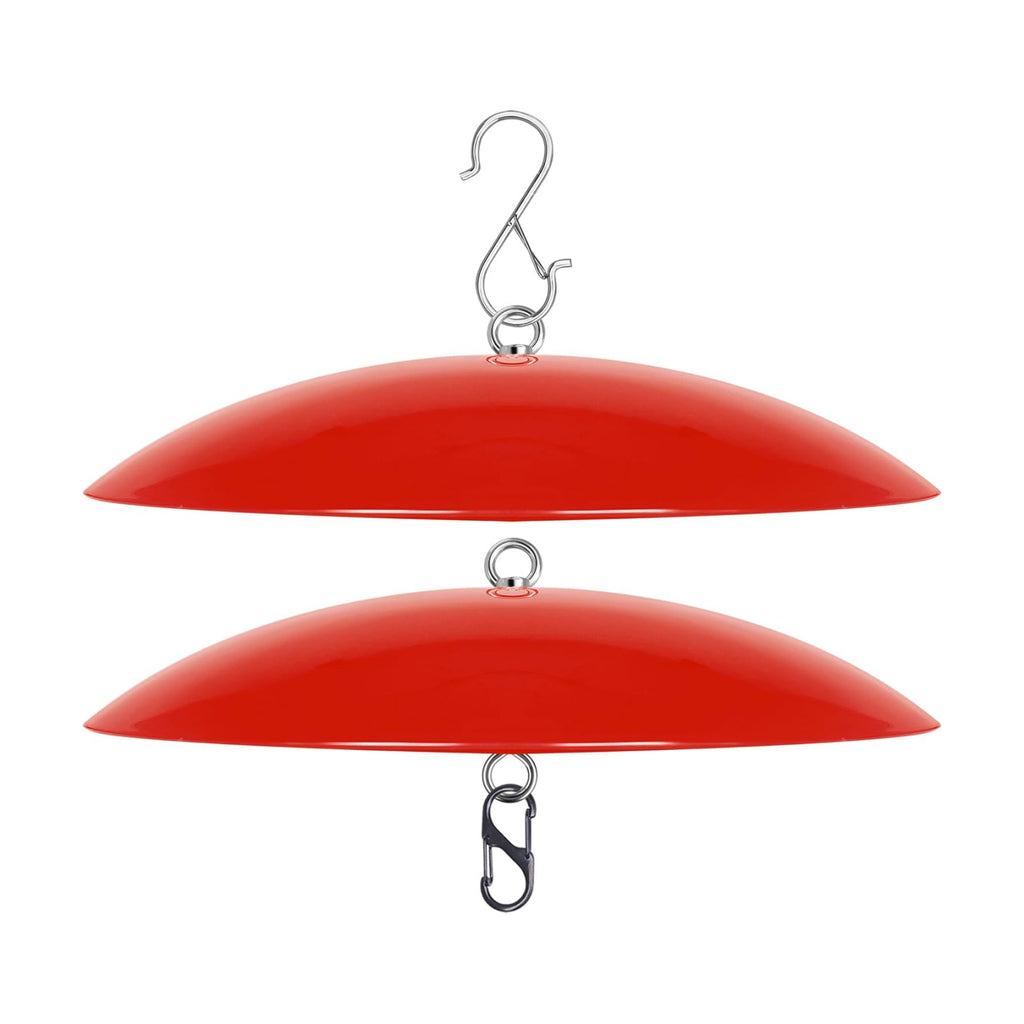 13" Hummingbird Feeder Dome Guard,Bird's Feeder Rain Cover,Squirrel Proof for Bird Feeders Pole, Smart Bird Feeders Umbrella(Bright Red), 2Pack