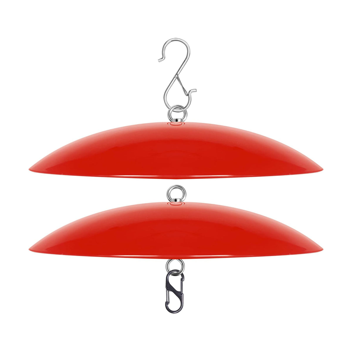 13" Hummingbird Feeder Dome Guard,Bird's Feeder Rain Cover,Squirrel Proof for Bird Feeders Pole, Smart Bird Feeders Umbrella(Bright Red), 2Pack