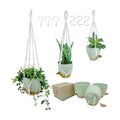 Hanging Planters with Macrame Plant Hangers for Indoor Outdoor Plants, 3 Set Hanging Baskets Flower Pots Holders