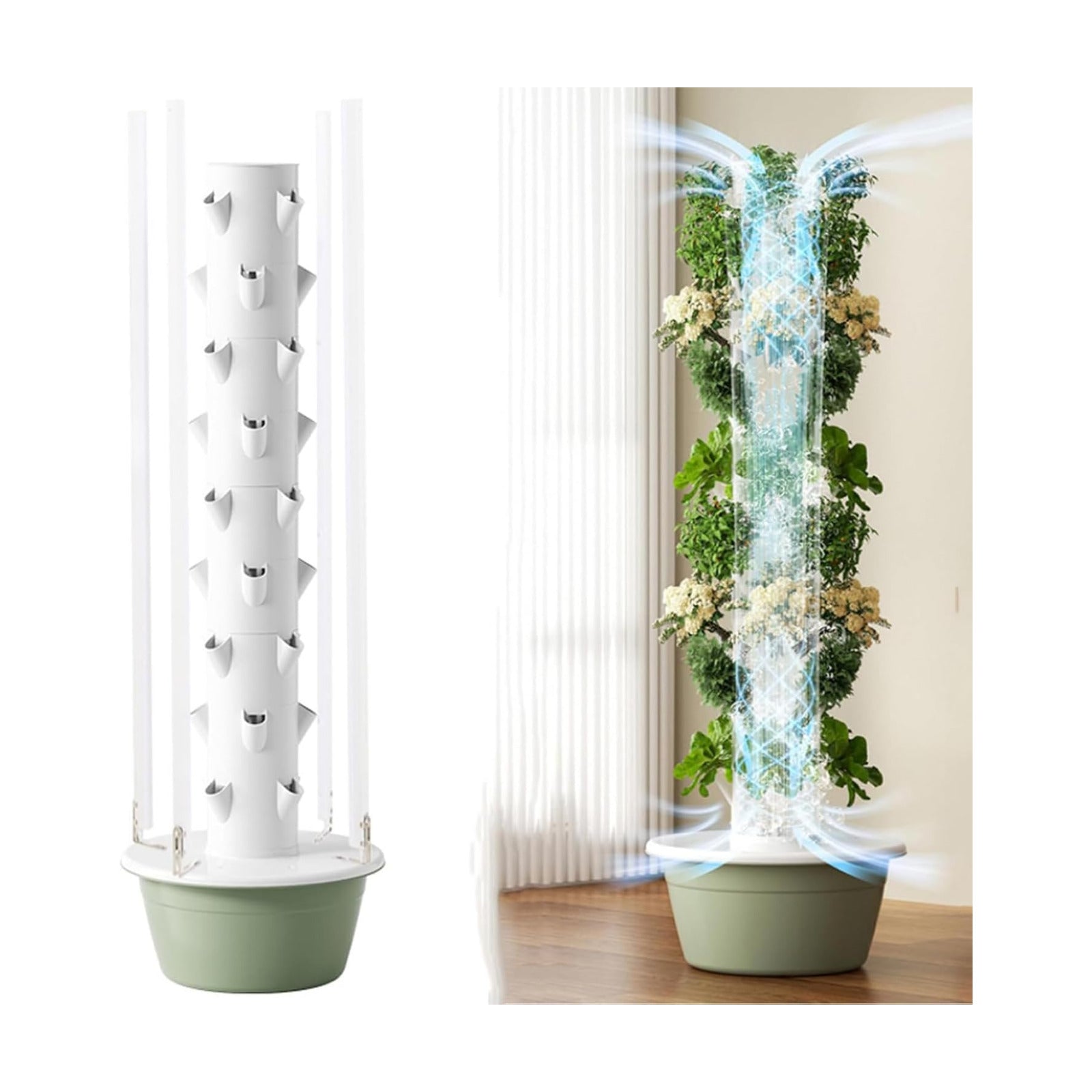 Vertical Hydroponic Grow Tower Aeroponic Tower for Fruits and Vegetables,Hydroponics Growing Kits,for Your Home