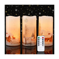 Homemory Christmas Flameless Candles, LED Pillar Candle with Remote, White