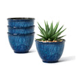 Vanslogreen 8 Inch Glazed Plastic Plant Pots, Set of 4 Planters with Drainage Holes - Indoor/Outdoor Flower Pots for