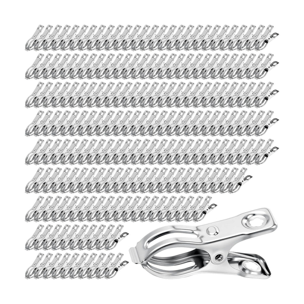 Upgraded 200 PCS Garden Clips, Greenhouse Clamps 100% Stainless Steel Heavy Duty Greenhuose Clips for Netting - Strong