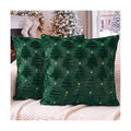 Softalker Christmas Pillow Covers 18x18 Set of 2, Green Xmas Tree Decor