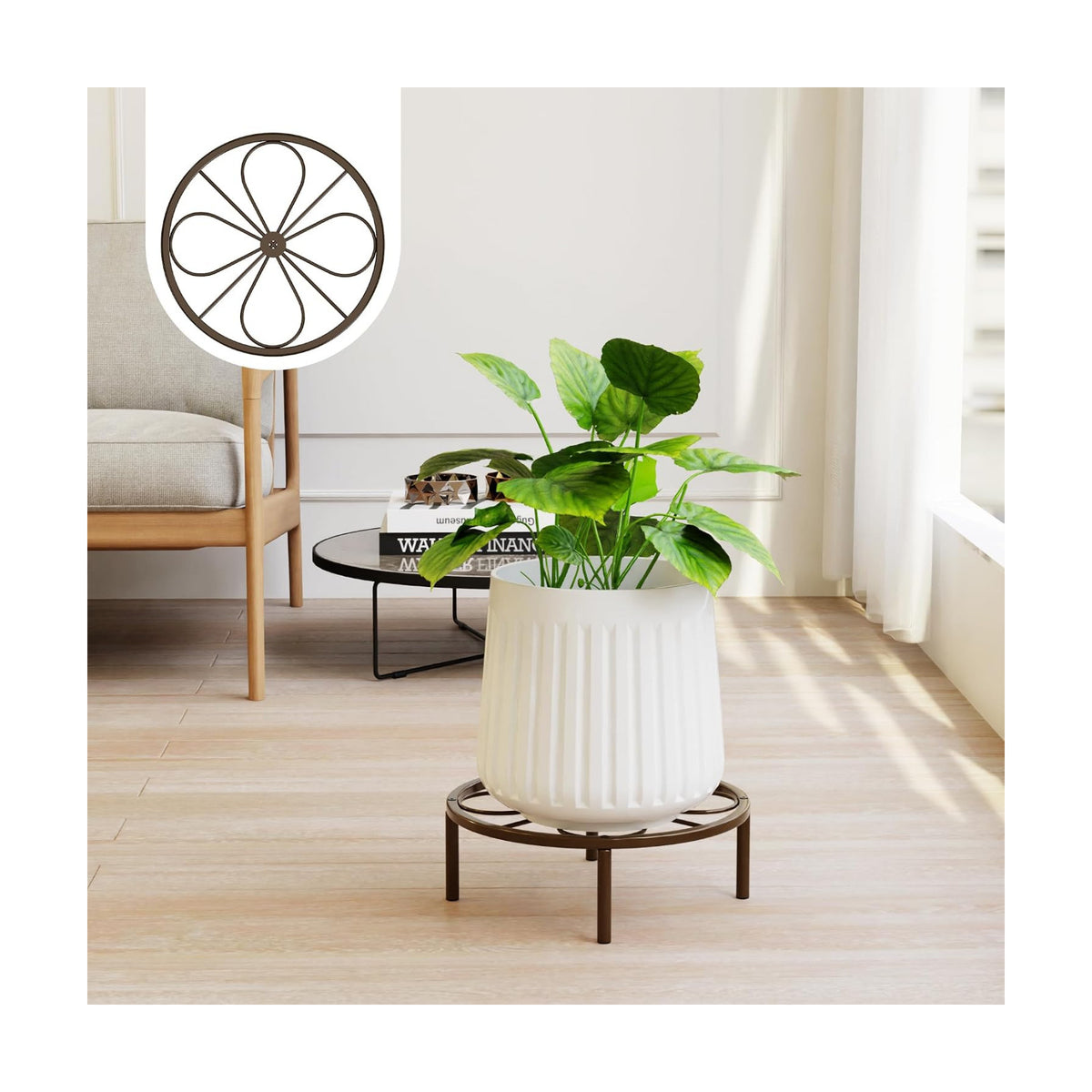 Brown Plant Stand Plant Holder - 10.24'' Short Plant Riser.