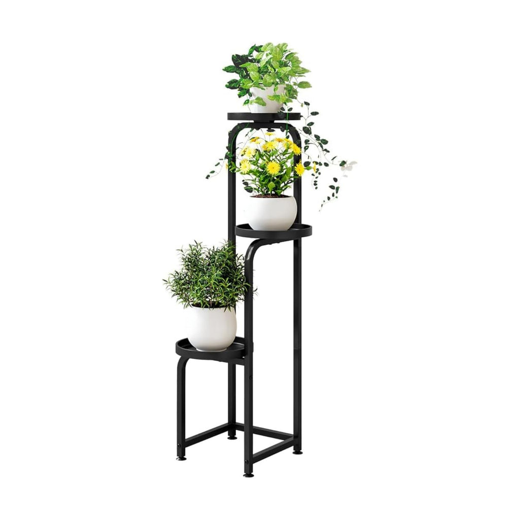 INGIORDAR Plant Stand Indoor Outdoor Corner Tiered Plant Shelf 3 Tier Metal | Space-saving Tiered Design Displays