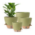 Self Watering Pots for Indoor Plants 12/10/9/8 Inch Plastic with Reservoir | Visible Water Level Indicator,Two Weeks