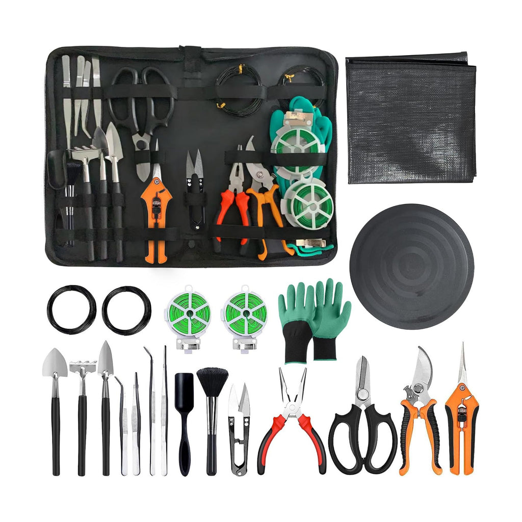 Bonsai Toolkit - Mini Garden Tools, Bonsai Wire Kit, Repotting Mat for Indoor Plants, Bonsai Tools, Succulent Tools