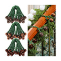 Dingion 30 Pcs 20 Inches Christmas Garland Ties with Balls Decorative Twist Ties for Banister Stairs Railing Reusable Flexible Twist for Home Xmas Holiday Decor Gift Craft Wrapping(Brown)