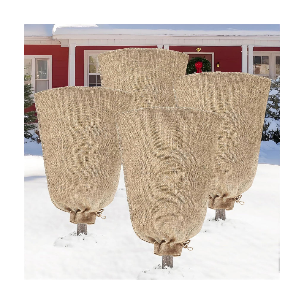 Riare 4 Packs 24 × 40 Inch Large Winter Plant Cover Bags with Drawstring