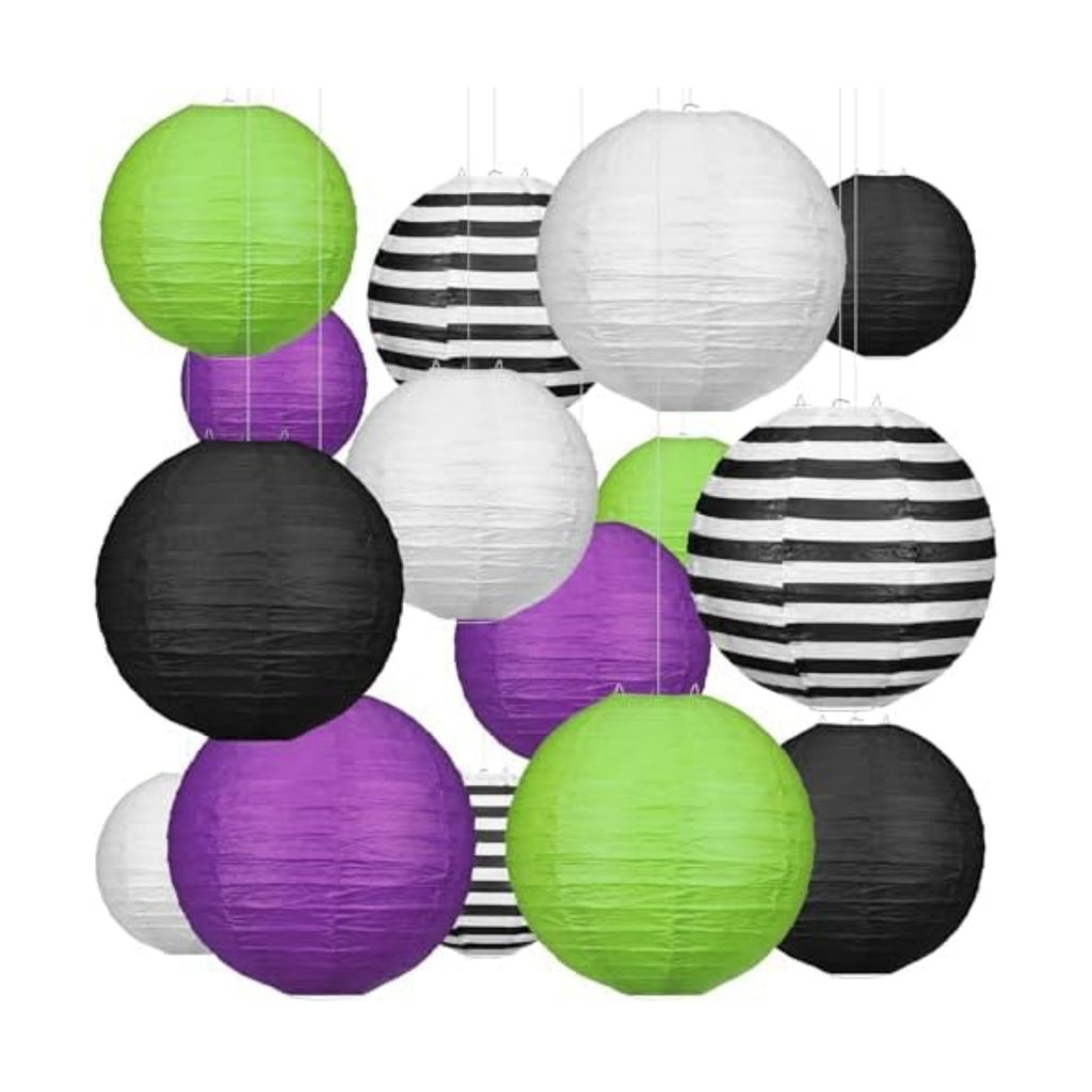 VIHOSE 15 Pcs Halloween Paper Lanterns Party Decorations Hanging Lanterns