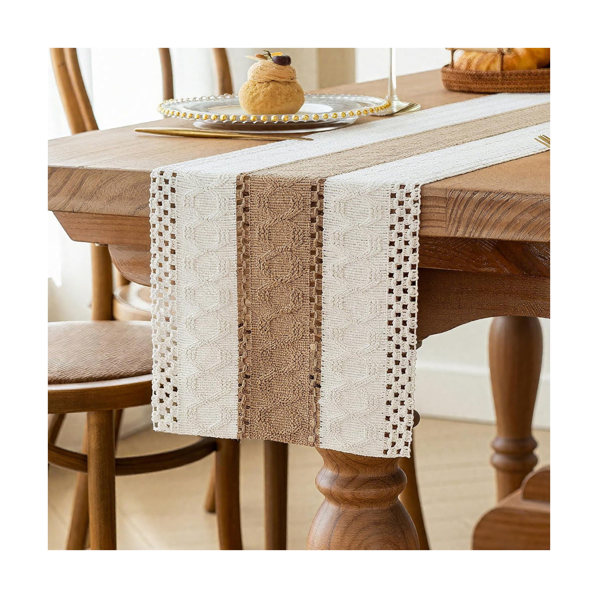 FEXIA Boho Table Runner for Fall Home Decor 12x72 Farmhouse Woven Runner