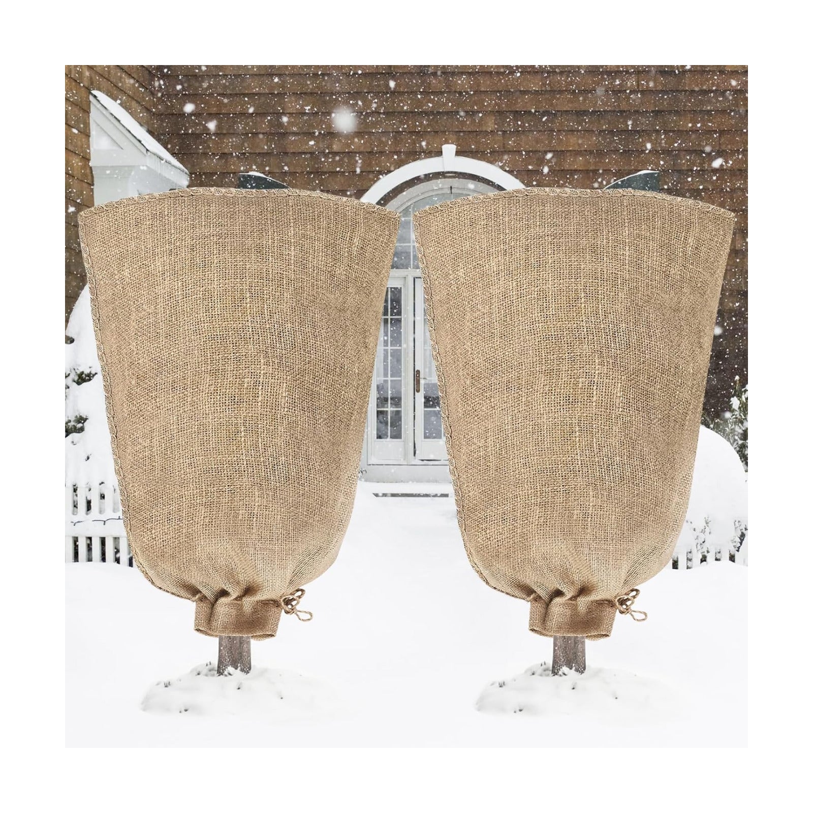 Riare 2 Packs 45 × 70 Inch Large Winter Plant Cover Bags with Drawstring