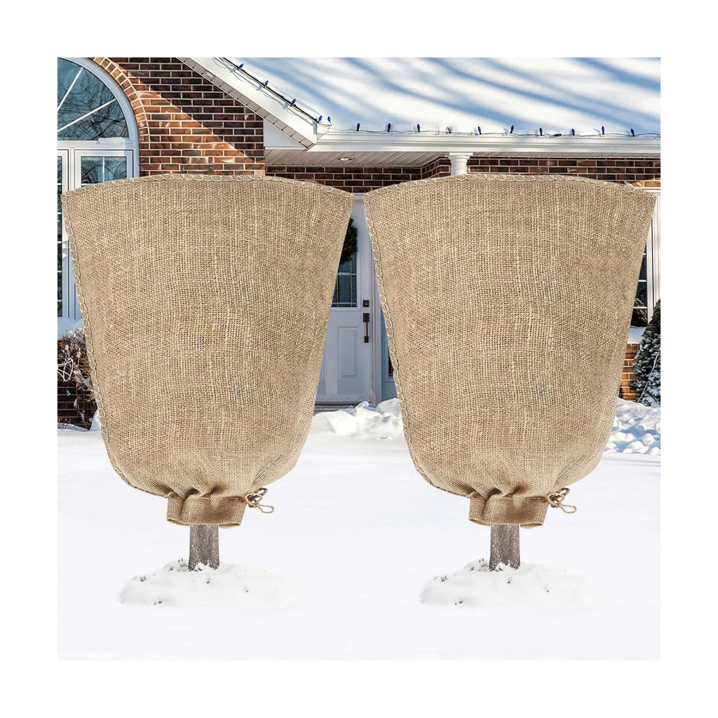Riare 2 Packs 40 × 47 Inch Large Winter Plant Cover Bags with Drawstring