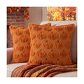 Softalker Fall Throw Pillow Covers 12x12 Set of 2 Small Rust Pumpkin Covers