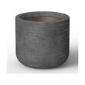 Kante Large Round Capsule Dark Gray Concrete Planter 13.8" Dia, Outdoor | Rubber Plug for Indoor, Drainage for Garden